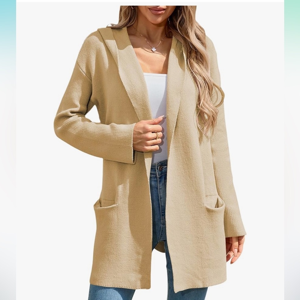 New Cakulo Hooded Cardigan Sweater with Pockets size L